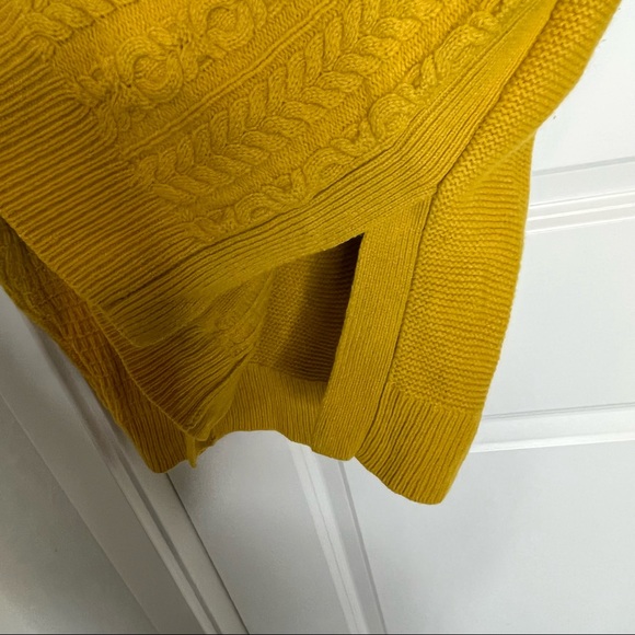 Madewell Open Side Bobble Yellow Wool Knit Sweater Size Medium - Picture 5 of 7